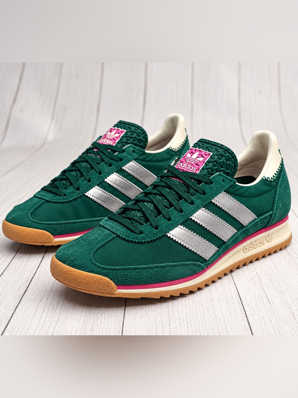 adidas SL 72 OG JH7395 Collegiate Green Silver Pink Women’s 7.5 Retro Sneakers